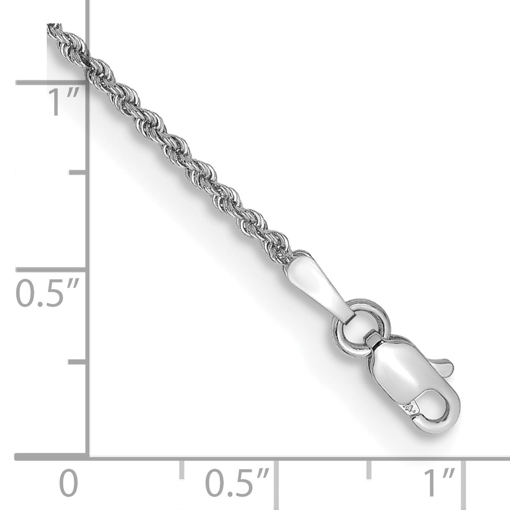 14K White Gold Solid Rope Chain Necklace 1.5mm - Sophia Jewelers