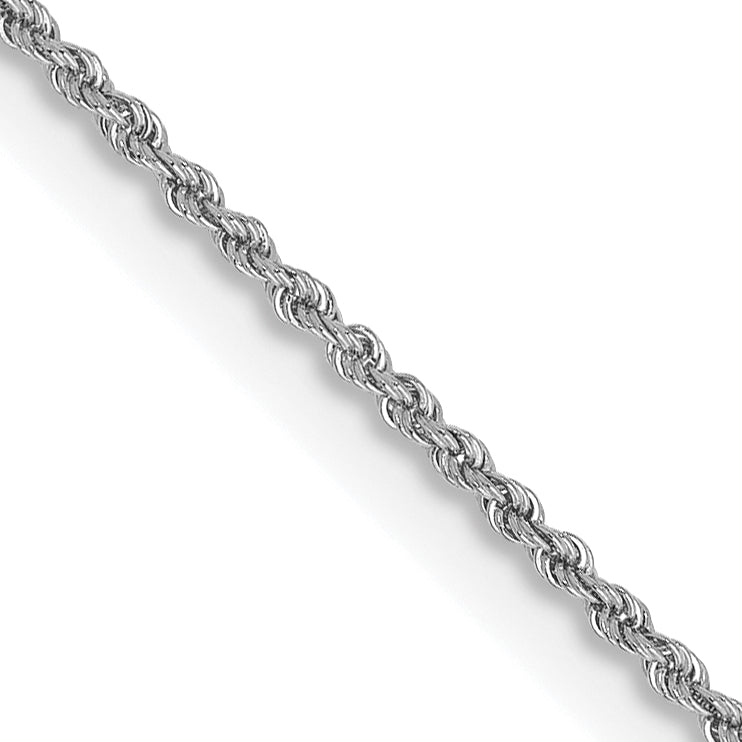 14K White Gold 26 inch 1.5mm Regular Rope with Lobster Clasp Chain