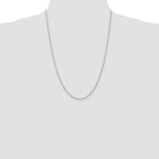 14K White Gold 24 inch 2mm Regular Rope with Lobster Clasp Chain