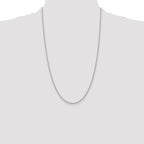 14K White Gold 26 inch 2mm Regular Rope with Lobster Clasp Chain