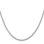 14K White Gold 8 inch 2.25mm Regular Rope with Lobster Clasp Chain