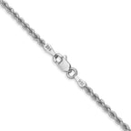 14K White Gold 8 inch 2.25mm Regular Rope with Lobster Clasp Chain