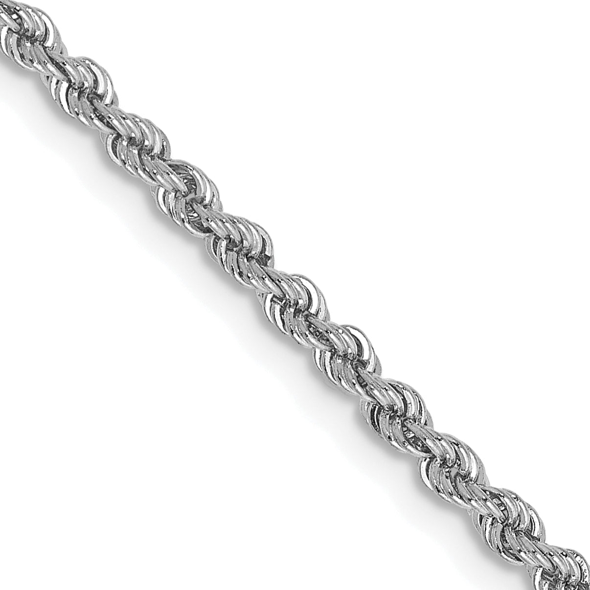 14K White Gold Solid Rope Chain Necklace 2.25mm Main image