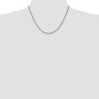 14K White Gold 18 inch 2.5mm Regular Rope with Lobster Clasp Chain