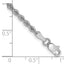14K White Gold 8 inch 2.5mm Regular Rope with Lobster Clasp Chain