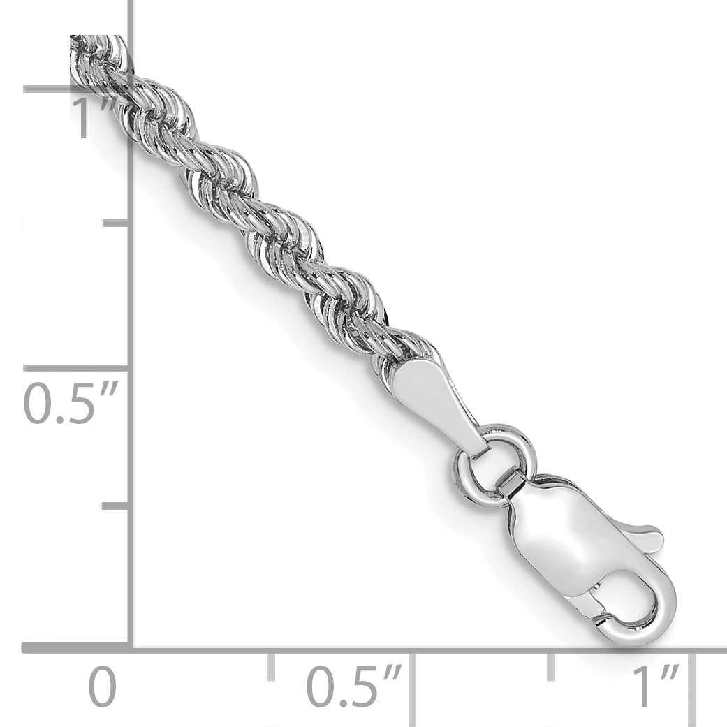 14K White Gold 7 inch 2.75mm Regular Rope with Lobster Clasp Chain Secondary image