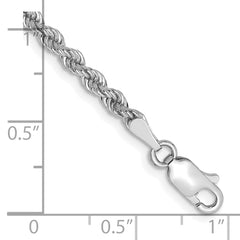 14K White Gold 7 inch 2.75mm Regular Rope with Lobster Clasp Chain