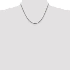14K White Gold 18 inch 3mm Regular Rope with Lobster Clasp Chain