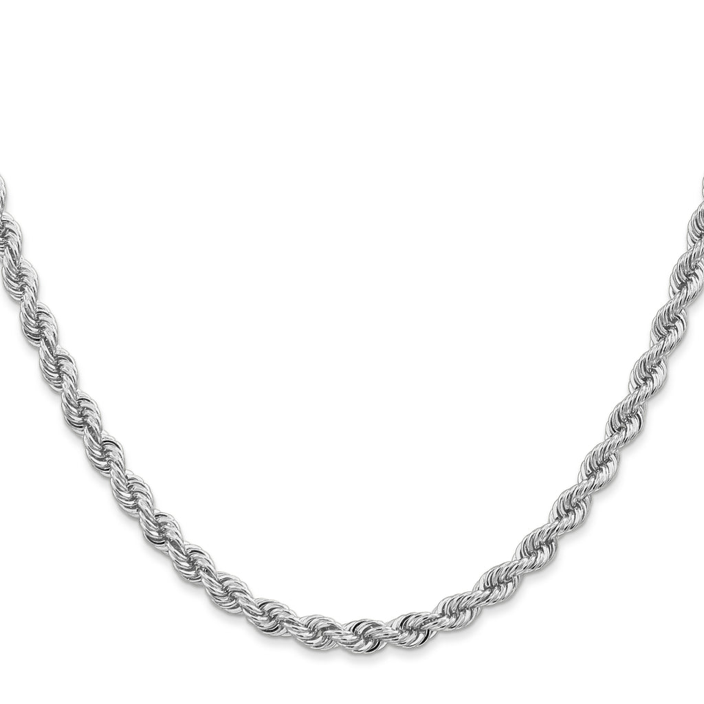 14K White Gold 18 inch 4mm Regular Rope with Lobster Clasp Chain