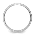 14k White Gold 6mm Heavyweight Comfort Fit Brushed Satin Line Edge Wedding Band