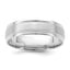 14K White Gold Polished and Brushed Flat Comfort-Fit Wedding Band 6mm