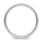 14k White Gold 6mm Lightweight Comfort Fit Brushed Satin with Polished Beveled Edge Wedding Band