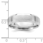 14K White Gold Polished and Brushed Flat Comfort-Fit Wedding Band 6mm
