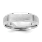 14k White Gold 6mm Standard Weight Comfort Fit Brushed Satin with Polished Beveled Edge Wedding Band