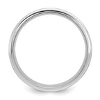 14k White Gold 6mm Standard Weight Comfort Fit Brushed Satin with Center Line Fancy Wedding Band