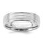 14K White Gold Polished and Brushed Comfort-Fit Wedding Band 6mm