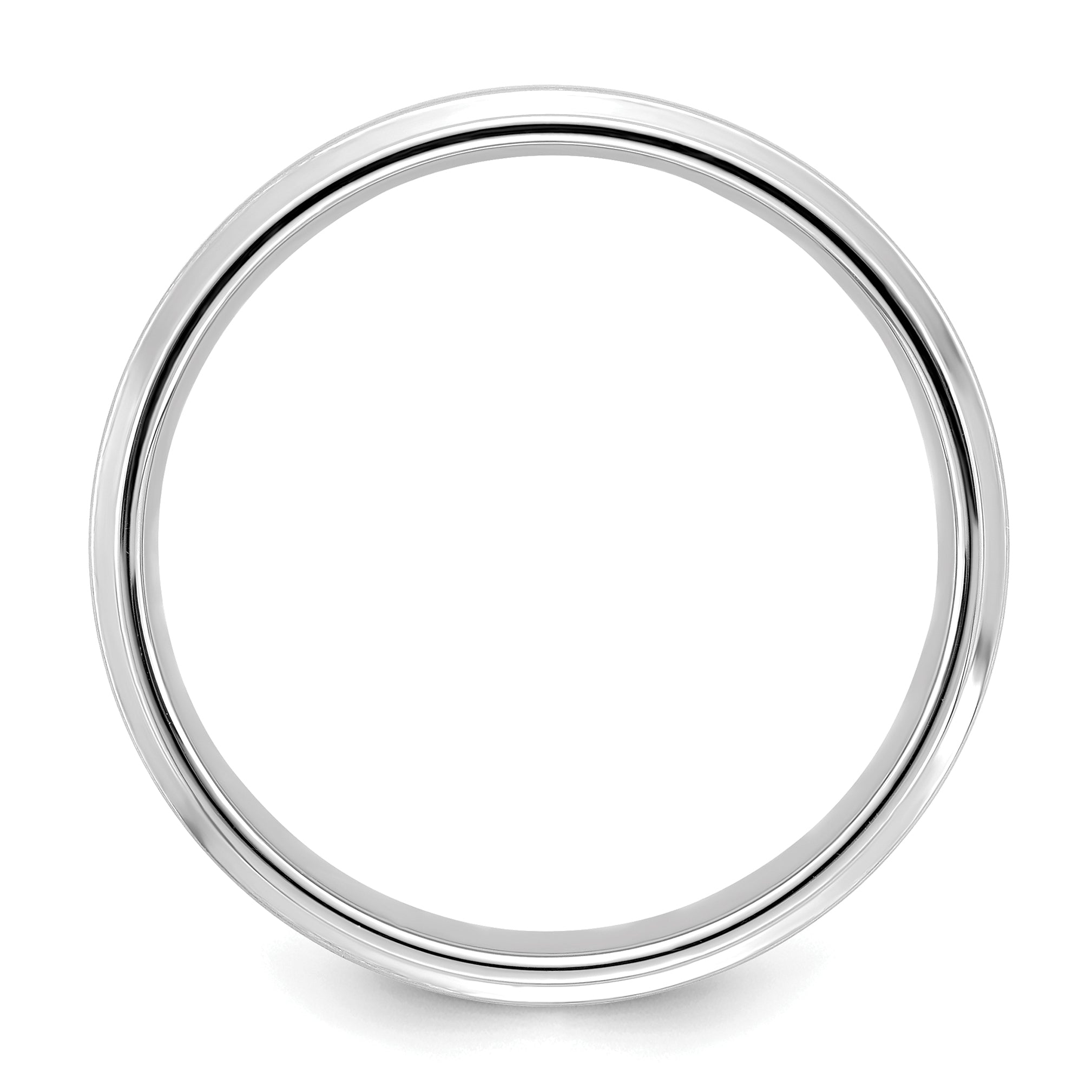 14k White Gold 6mm Standard Weight Comfort Fit Brushed Satin Fancy Wedding Band