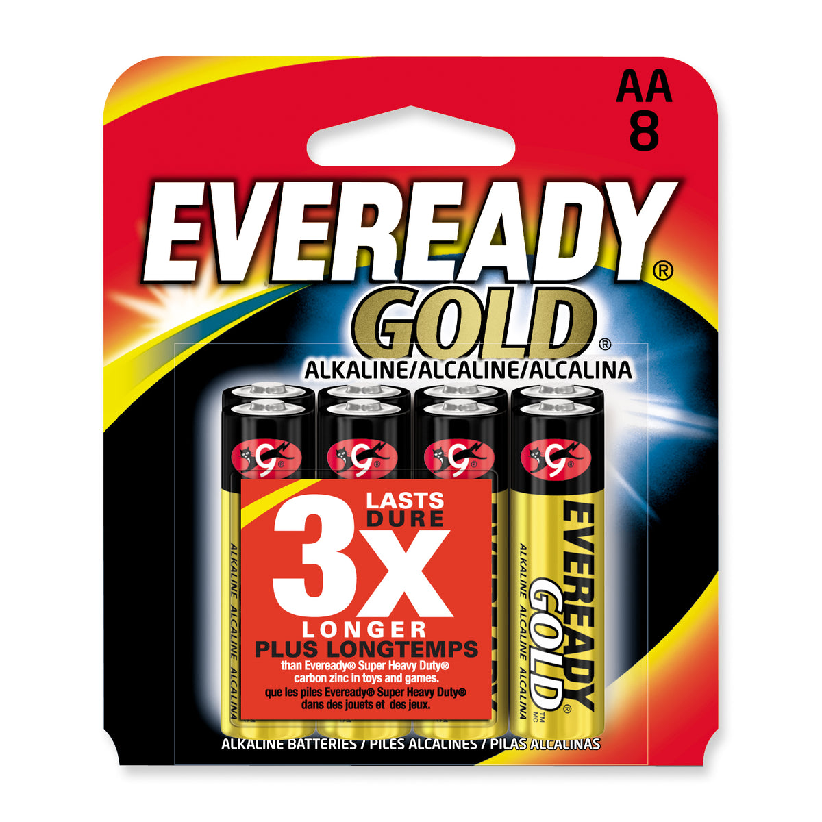 (8) Pack of Eveready Gold AA Alkaline Batteries