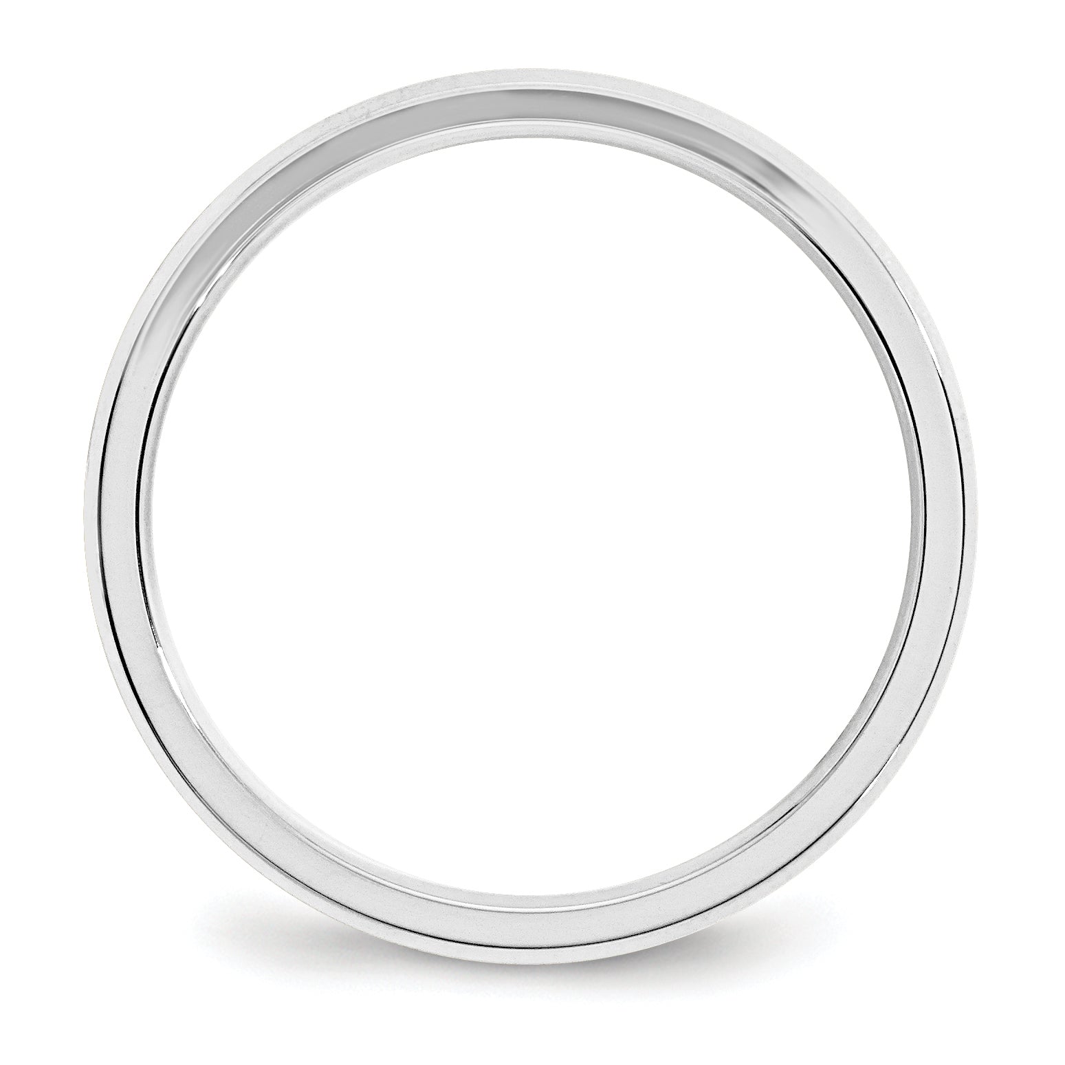 14k White Gold 3mm Beveled Edge Comfort Fit Wedding Band Secondary image