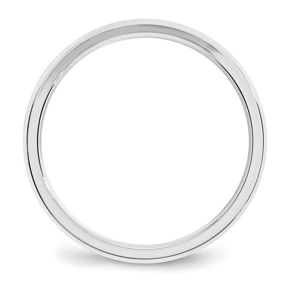 14k White Gold 3mm Beveled Edge Comfort Fit Wedding Band