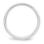 14k White Gold 3mm Beveled Edge Comfort Fit Wedding Band