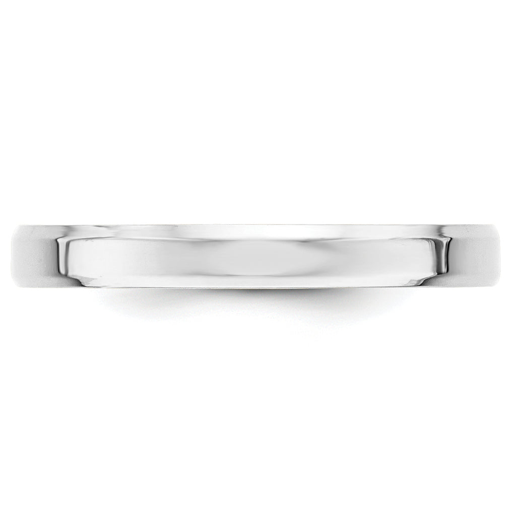 3.0mm 10K White Gold Beveled Edge Comfort Fit Wedding Band - Sophia Jewelers