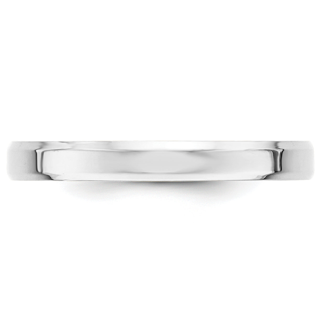 3.0mm 10K White Gold Beveled Edge Comfort Fit Wedding Band - Sophia Jewelers