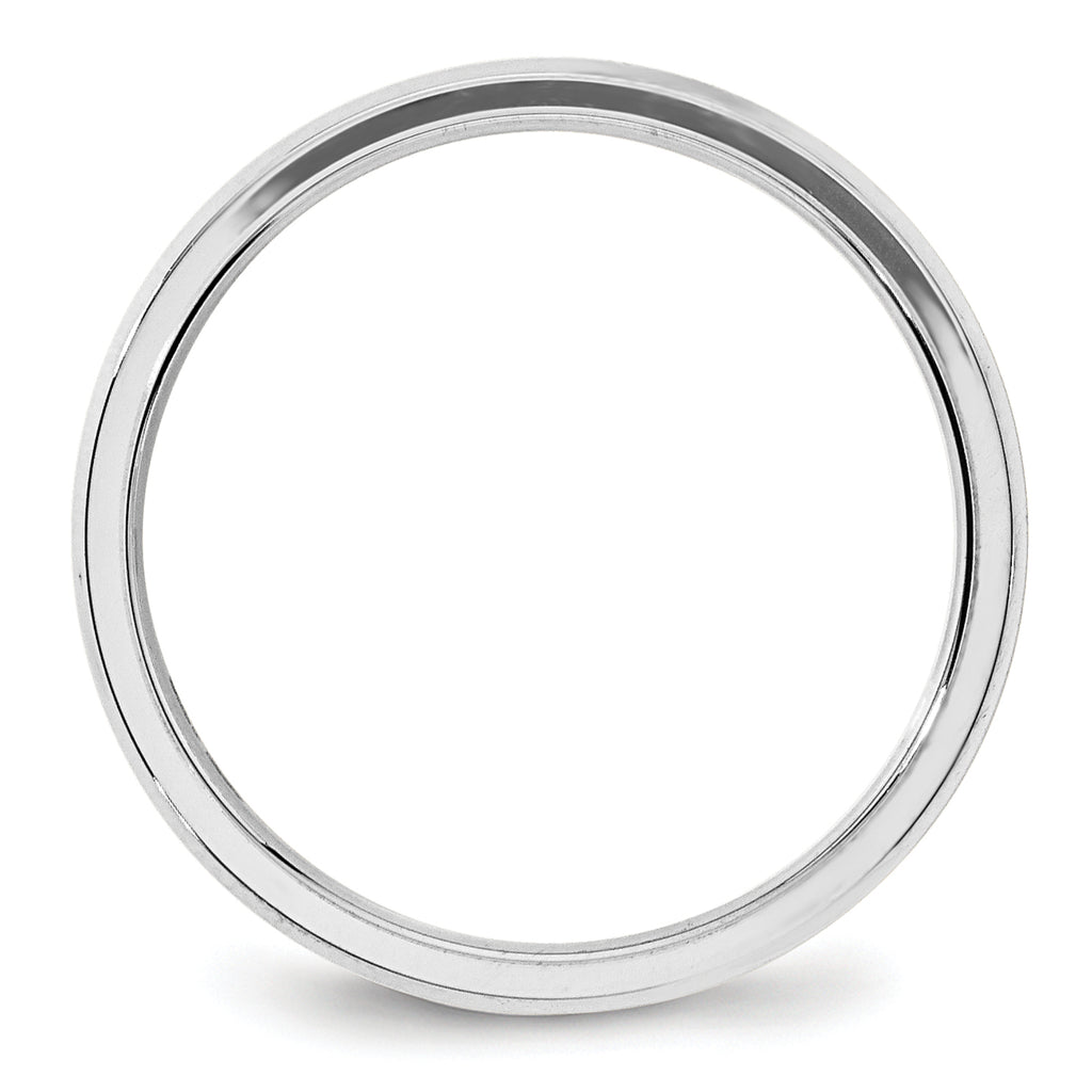 14k White Gold 4mm Beveled Edge Comfort Fit Wedding Band