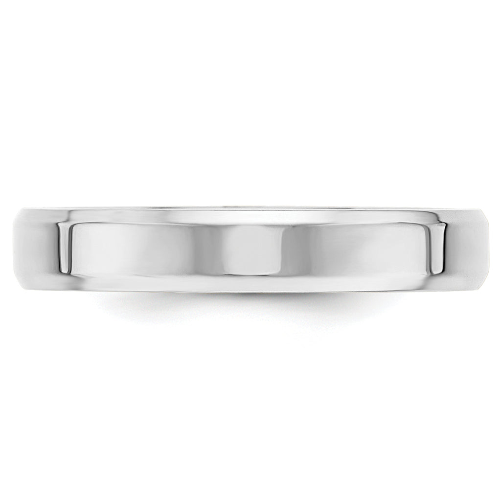 4.0mm 10K White Gold Beveled Edge Comfort Fit Wedding Band - Sophia Jewelers
