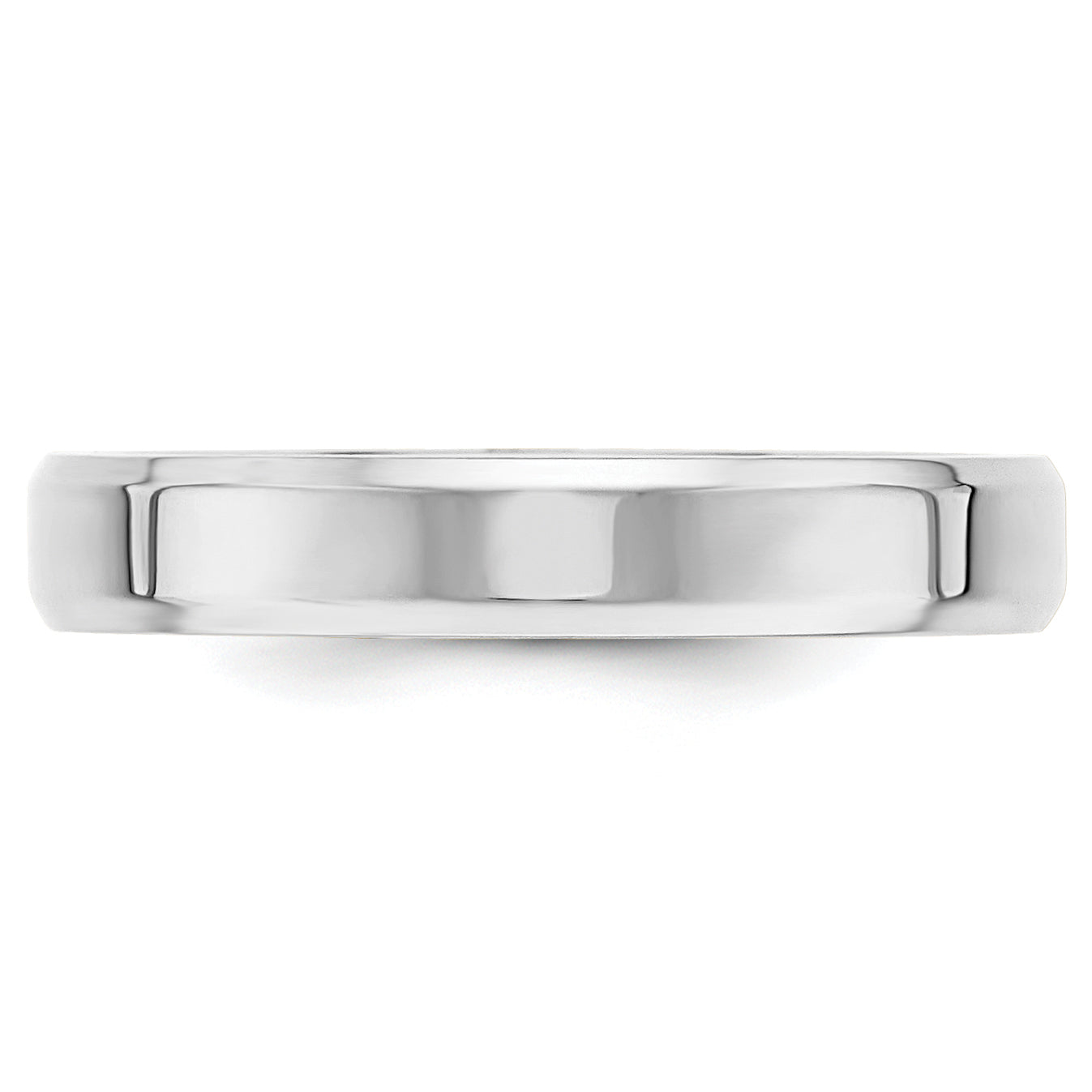 4.0mm 10K White Gold Beveled Edge Comfort Fit Wedding Band - Sophia Jewelers