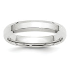 14k White Gold 4mm Beveled Edge Comfort Fit Wedding Band