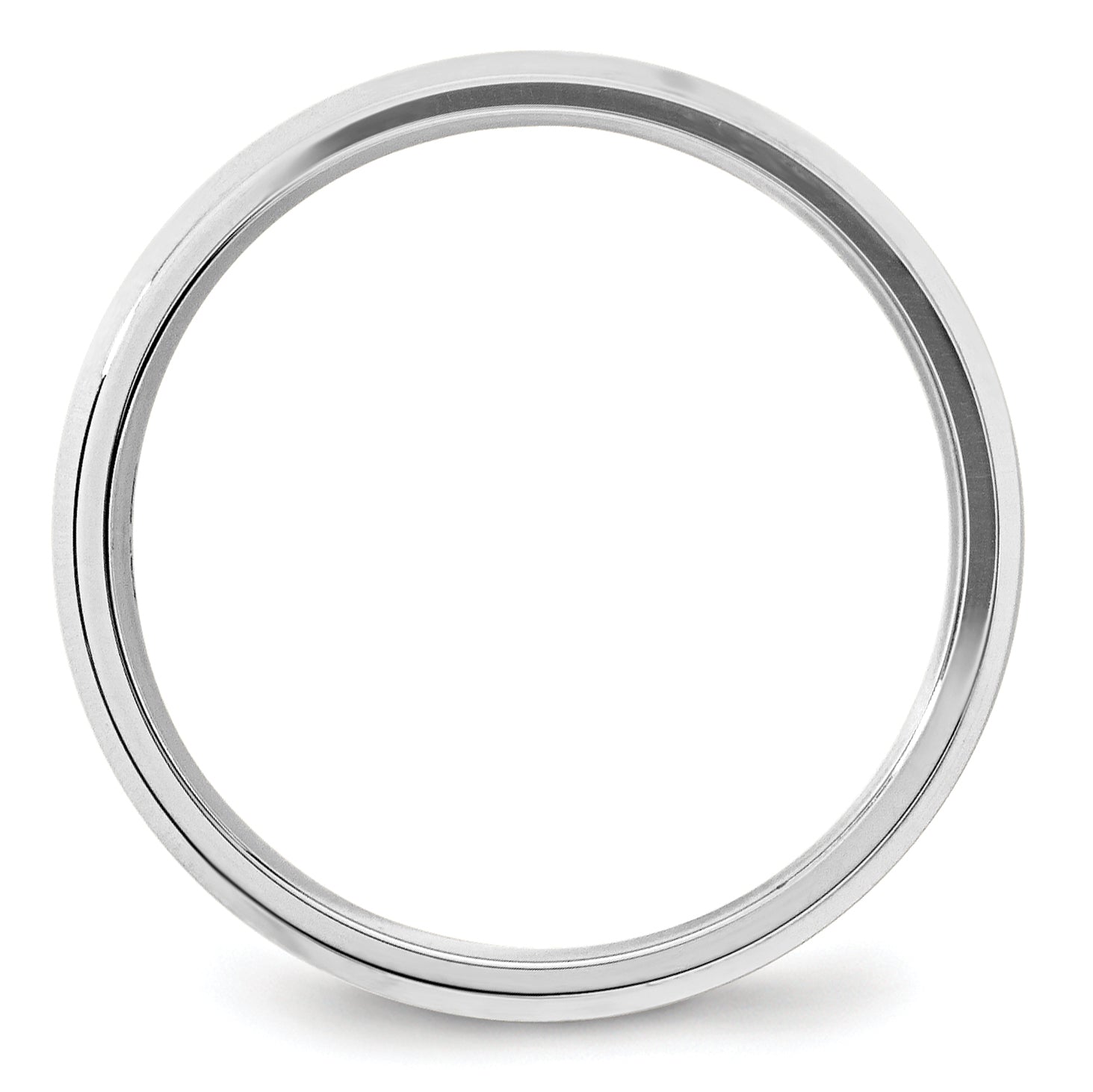 5.0mm 10K White Gold Beveled Edge Comfort Fit Wedding Band - Sophia Jewelers