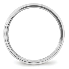 14k White Gold 5mm Beveled Edge Comfort Fit Wedding Band Size 13.5