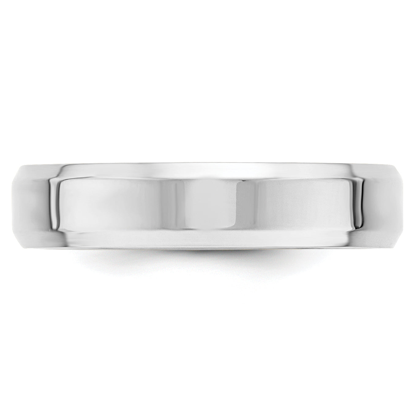 5.0mm 10K White Gold Beveled Edge Comfort Fit Wedding Band - Sophia Jewelers