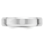 14k White Gold 5mm Beveled Edge Comfort Fit Wedding Band