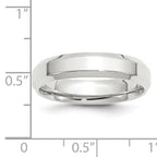 14k White Gold 5mm Beveled Edge Comfort Fit Wedding Band
