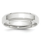 14k White Gold 5mm Beveled Edge Comfort Fit Wedding Band