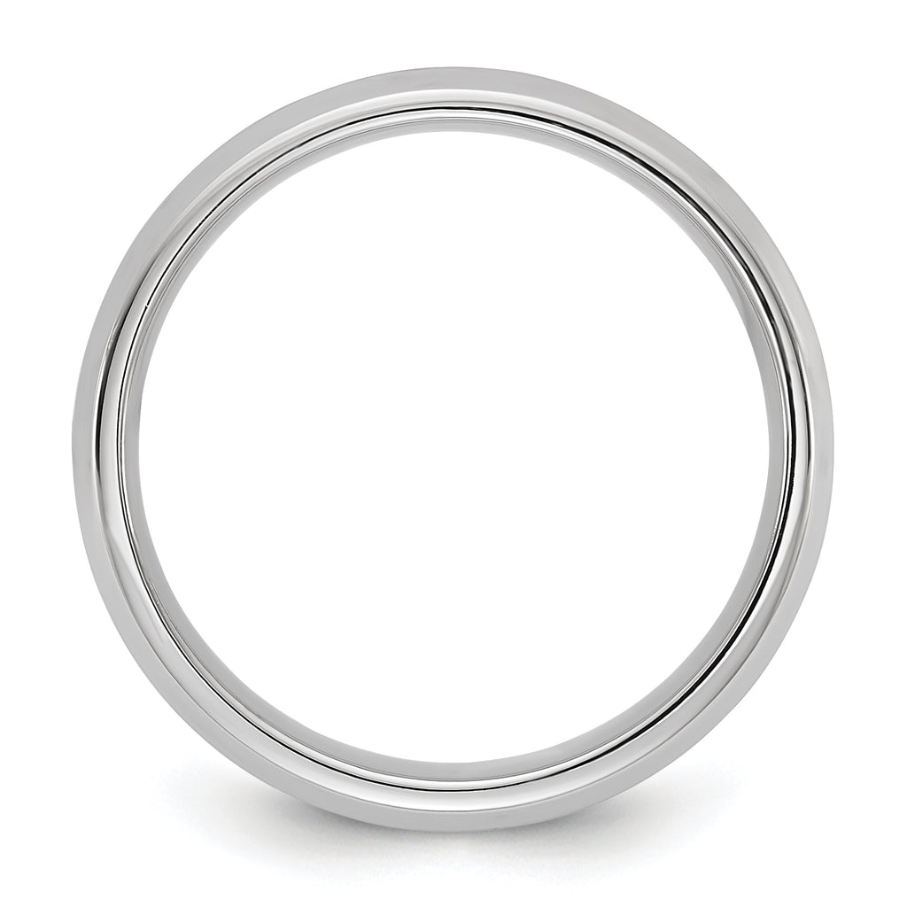 10K White Gold Beveled Comfort-Fit Wedding Band 5.5mm