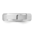 10K White Gold Beveled Comfort-Fit Wedding Band 5.5mm