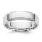 10K White Gold Beveled Comfort-Fit Wedding Band 5.5mm