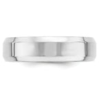 14k White Gold 6mm Beveled Edge Comfort Fit Wedding Band