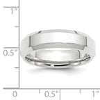 6.0mm 10K White Gold Beveled Edge Comfort Fit Wedding Band - Sophia Jewelers