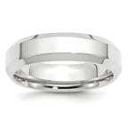 6.0mm 10K White Gold Beveled Edge Comfort Fit Wedding Band - Sophia Jewelers