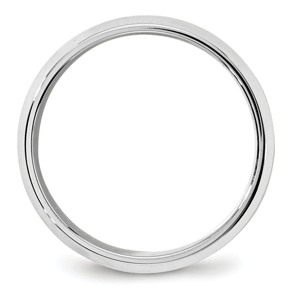 14k White Gold 7mm Beveled Edge Comfort Fit Wedding Band