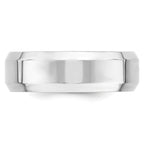 14k White Gold 7mm Beveled Edge Comfort Fit Wedding Band