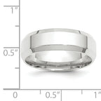 7.0mm 10K White Gold Beveled Edge Comfort Fit Wedding Band - Sophia Jewelers