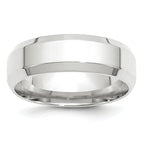 7.0mm 10K White Gold Beveled Edge Comfort Fit Wedding Band - Sophia Jewelers