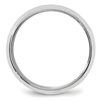 14k White Gold 8mm Beveled Edge Comfort Fit Wedding Band