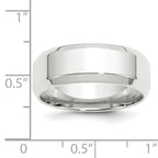 14k White Gold 8mm Beveled Edge Comfort Fit Wedding Band