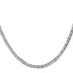 14K White Gold 8 inch 3mm Concave Anchor with Lobster Clasp Bracelet
